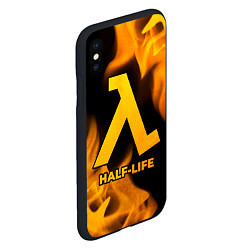 Чехол iPhone XS Max матовый Half-Life - gold gradient, цвет: 3D-черный — фото 2
