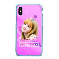 Чехол iPhone XS Max матовый Blackpink Lisa pink, цвет: 3D-мятный