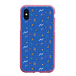 Чехол iPhone XS Max матовый Figures on blue