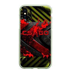 Чехол iPhone XS Max матовый CS GO red logo