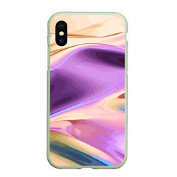 Чехол iPhone XS Max матовый Голографический арт, цвет: 3D-салатовый