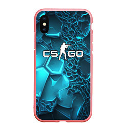 Чехол iPhone XS Max матовый Ледяные разломленные плиты CS GO, цвет: 3D-баблгам