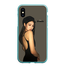 Чехол iPhone XS Max матовый Blackpink Jennie in cap, цвет: 3D-мятный