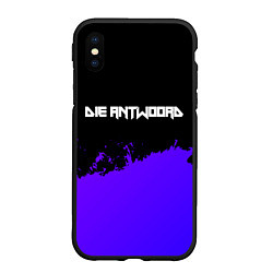 Чехол iPhone XS Max матовый Die Antwoord purple grunge, цвет: 3D-черный