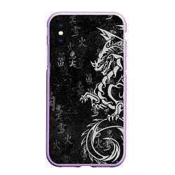 Чехол iPhone XS Max матовый White dragon - grunge