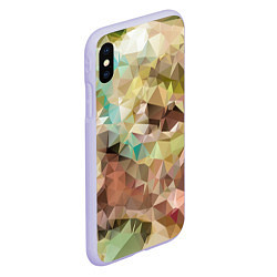 Чехол iPhone XS Max матовый Abstraction mosaic, цвет: 3D-светло-сиреневый — фото 2