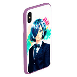 Чехол iPhone XS Max матовый Touka Kirishima, цвет: 3D-фиолетовый — фото 2