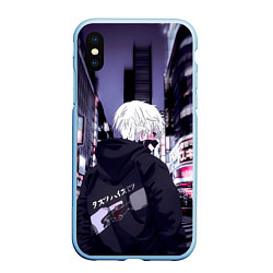 Чехол iPhone XS Max матовый Kaneki Ken, цвет: 3D-голубой