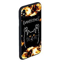 Чехол iPhone XS Max матовый Evanescence рок кот и огонь, цвет: 3D-черный — фото 2
