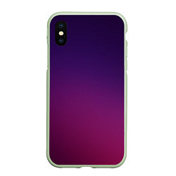 Чехол iPhone XS Max матовый Малиновый градиент, цвет: 3D-салатовый