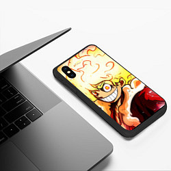 Чехол iPhone XS Max матовый Луффи 5 гир бог Ника - One Piece, цвет: 3D-черный — фото 2