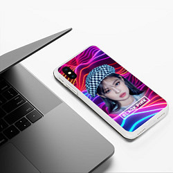 Чехол iPhone XS Max матовый Jennie neon, цвет: 3D-белый — фото 2