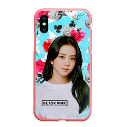 Чехол iPhone XS Max матовый Jennie Kim Blackpink flowers, цвет: 3D-баблгам