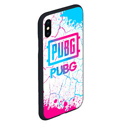 Чехол iPhone XS Max матовый PUBG neon gradient style, цвет: 3D-черный — фото 2