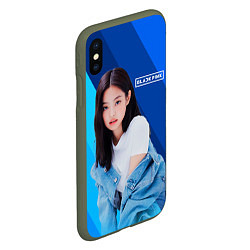 Чехол iPhone XS Max матовый Jennie kpop, цвет: 3D-темно-зеленый — фото 2