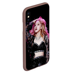 Чехол iPhone XS Max матовый Blackpink Rose Pink hair, цвет: 3D-коричневый — фото 2