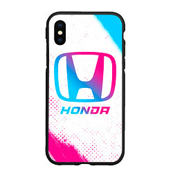 Чехол iPhone XS Max матовый Honda neon gradient style