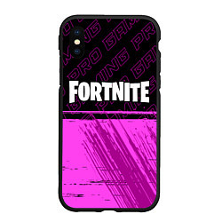 Чехол iPhone XS Max матовый Fortnite pro gaming: символ сверху, цвет: 3D-черный