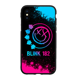 Чехол iPhone XS Max матовый Blink 182 - neon gradient