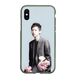 Чехол iPhone XS Max матовый Chanyeol, цвет: 3D-темно-зеленый