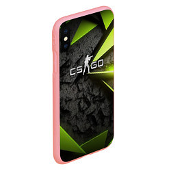 Чехол iPhone XS Max матовый CS GO green black abstract, цвет: 3D-баблгам — фото 2