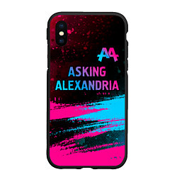 Чехол iPhone XS Max матовый Asking Alexandria - neon gradient: символ сверху