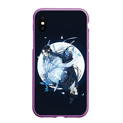 Чехол iPhone XS Max матовый Вэй и Лань, цвет: 3D-фиолетовый