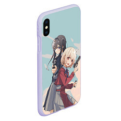 Чехол iPhone XS Max матовый Takina Inoue and Chisato Nishikigi - Lycoris Recoi, цвет: 3D-светло-сиреневый — фото 2