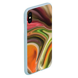 Чехол iPhone XS Max матовый Waves colors, цвет: 3D-голубой — фото 2