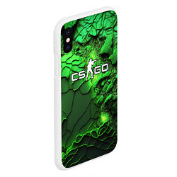 Чехол iPhone XS Max матовый CS GO green abstract, цвет: 3D-белый — фото 2