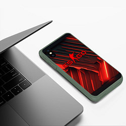Чехол iPhone XS Max матовый CS GO red neon, цвет: 3D-темно-зеленый — фото 2