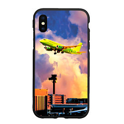 Чехол iPhone XS Max матовый S7 Боинг 737 в облаках