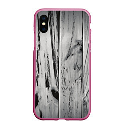 Чехол iPhone XS Max матовый Grey wood