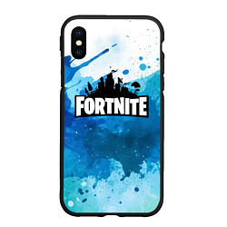 Чехол iPhone XS Max матовый Fortnite Logo Paint, цвет: 3D-черный