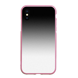 Чехол iPhone XS Max матовый Black and white gradient, цвет: 3D-розовый