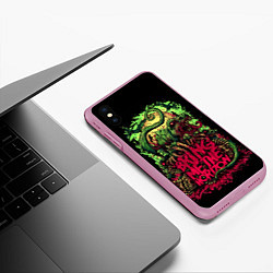 Чехол iPhone XS Max матовый Bring me the horizon dinosaurs, цвет: 3D-розовый — фото 2