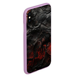 Чехол iPhone XS Max матовый Текстура из кожи, цвет: 3D-сиреневый — фото 2