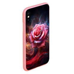 Чехол iPhone XS Max матовый Алая космическая роза - Нейросеть, цвет: 3D-баблгам — фото 2