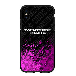 Чехол iPhone XS Max матовый Twenty One Pilots rock legends: символ сверху