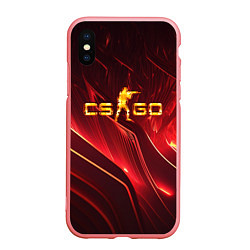 Чехол iPhone XS Max матовый CS GO fire logo