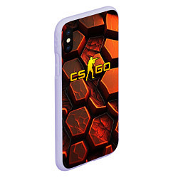 Чехол iPhone XS Max матовый CS GO orange logo, цвет: 3D-светло-сиреневый — фото 2