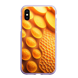 Чехол iPhone XS Max матовый Оранжевые круглые плиты