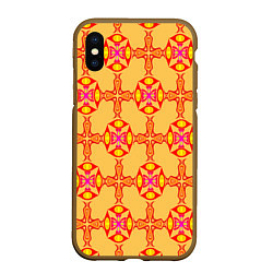 Чехол iPhone XS Max матовый Желто-оранжевый мотив