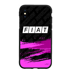 Чехол iPhone XS Max матовый Fiat pro racing: символ сверху