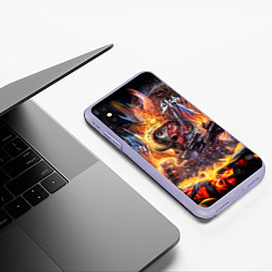 Чехол iPhone XS Max матовый Sodom Decision day, цвет: 3D-светло-сиреневый — фото 2