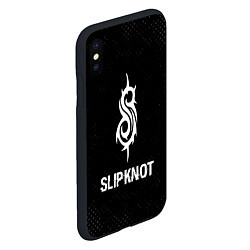 Чехол iPhone XS Max матовый Slipknot glitch на темном фоне, цвет: 3D-черный — фото 2