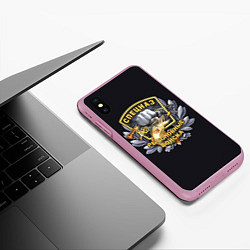 Чехол iPhone XS Max матовый Рыболовные Войска - Спецназ, цвет: 3D-розовый — фото 2