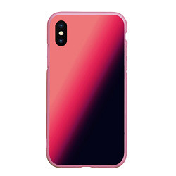 Чехол iPhone XS Max матовый Градиент темно-розовый