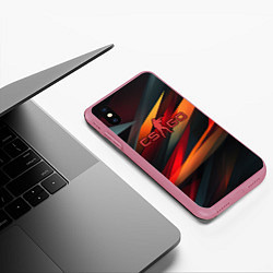 Чехол iPhone XS Max матовый CS GO abstract logo, цвет: 3D-малиновый — фото 2