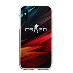 Чехол iPhone XS Max матовый CS GO dark abstract logo, цвет: 3D-белый